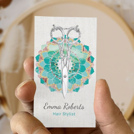 美容師エレガントシザーマンダラフラワーサロン 名刺