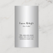 美容師エレガントシザーモダンシルバーグリッター 名刺 (裏面)