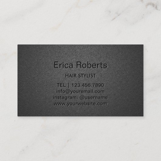 美容師エレガントスクリプユニークトカーボンブラック 名刺 (裏面)