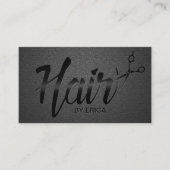 美容師エレガントスクリプユニークトカーボンブラック 名刺 (正面)