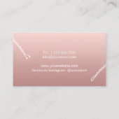 美容師エレガントタイポグラフィバラ金ゴールドサロン 名刺 (裏面)