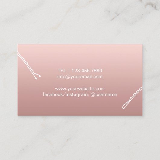 美容師エレガントタイポグラフィバラ金ゴールドサロン 名刺