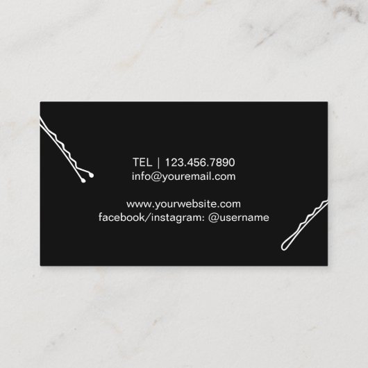 美容師エレガントタイポグラフィ美しいサロン 名刺 (裏面)