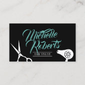 美容師エレガントタイポグラフィ美しいサロン 名刺 (正面)