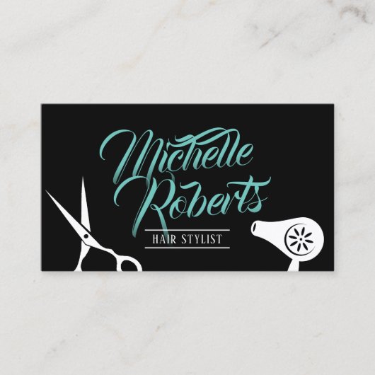 美容師エレガントタイポグラフィ美しいサロン 名刺 (正面)