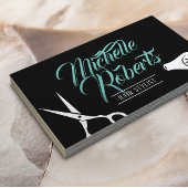 美容師エレガントタイポグラフィ美しいサロン 名刺