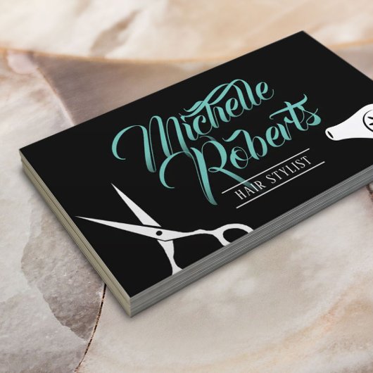 美容師エレガントタイポグラフィ美しいサロン 名刺