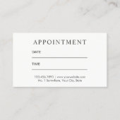 美容師エレガントティール(緑がかった色)水彩アポイントメント 予約カード (裏面)