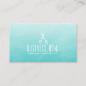 美容師エレガントティール(緑がかった色)水彩アポイントメント 予約カード (正面)