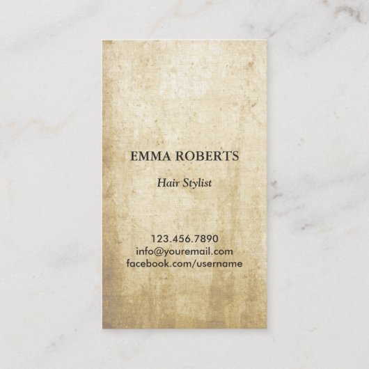 美容師エレガントバタフライ&シザーヴィンテージ 名刺 (裏面)