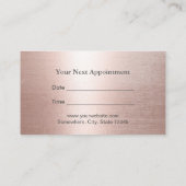 美容師エレガントバラ金ゴールドサロンアポイントメント 予約カード (裏面)