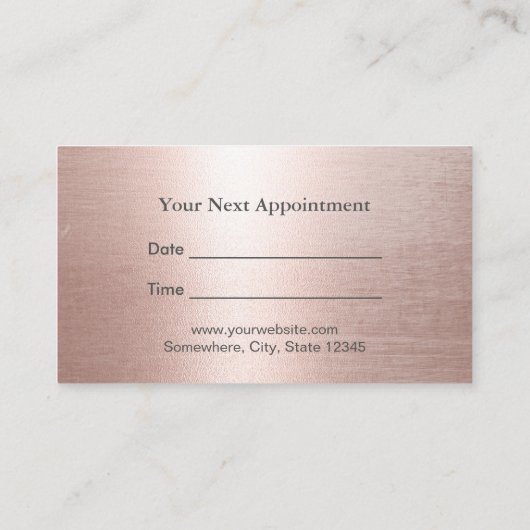 美容師エレガントバラ金ゴールドサロンアポイントメント 予約カード (裏面)