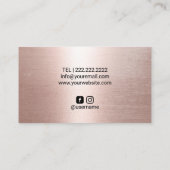 美容師エレガントバラ金ゴールドシザーターコイズ 名刺 (裏面)