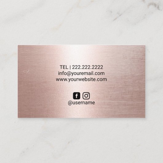 美容師エレガントバラ金ゴールドシザーターコイズ 名刺 (裏面)