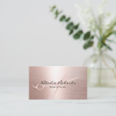 美容師エレガントバラ金ゴールドシザーミニマリスト 名刺 (スタンド正面)