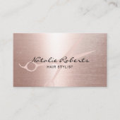 美容師エレガントバラ金ゴールドシザーミニマリスト 名刺 (正面)