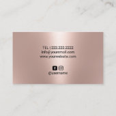 美容師エレガントバラ金ゴールドシザー&フラワー 名刺 (裏面)