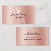 美容師エレガントバラ金箔美しいサロン 名刺 (正面/裏面)