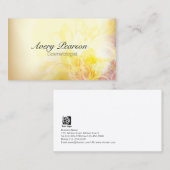 美容師エレガントパステルイエローフラワーズ 名刺 (正面/裏面)