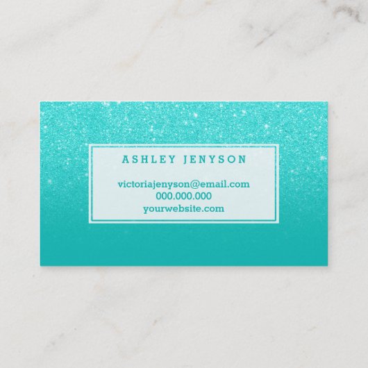 美容師エレガントフェイクアクアグリッター 名刺 (裏面)