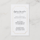 美容師エレガントフェイク金ゴールドハサミ 名刺 (裏面)