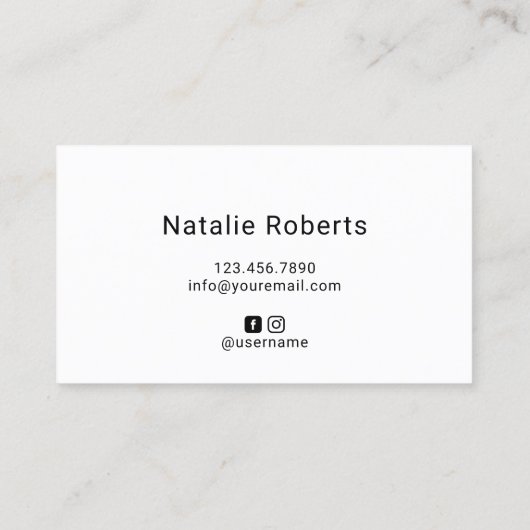 美容師エレガントブラック&ホワイト美しいサロン 名刺 (裏面)