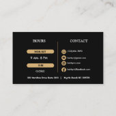 美容師エレガントブラック&金ゴールド美しいサロン 名刺 (裏面)