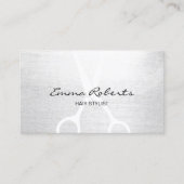 美容師エレガントホワイトシザーミニマリスト 名刺 (正面)