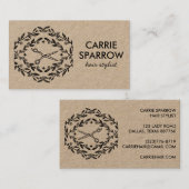 美容師エレガントミスティックバラつる植物クラフト 名刺 (正面/裏面)