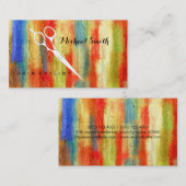美容師エレガントモダンカラフルウッド 名刺 (正面/裏面)
