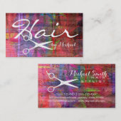 美容師エレガントモダンレトロカラー木材#12 名刺 (正面/裏面)