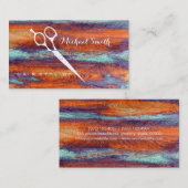 美容師エレガントモダンレトロカラー木材#7 名刺 (正面/裏面)