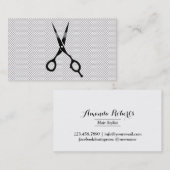 美容師エレガントレースブラックシザープレーン 名刺 (正面/裏面)