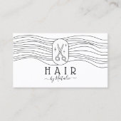 美容師エレガント手描きシザーロゴ 名刺 (正面)