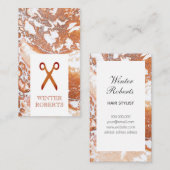 美容師エレガント白大理石 名刺 (正面/裏面)