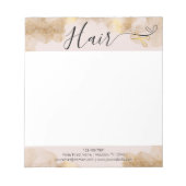 美容師エレガント美容師ピンク金ゴールド鋏 ノートパッド (正面)