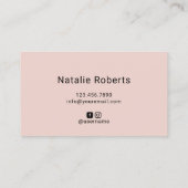 美容師エレガント赤面ピンク美しいサロン 名刺 (裏面)