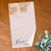 美容師エレガント金ゴールドはさみ美容師ピンク ハンドタオル