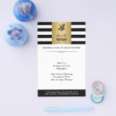 美容師エレガント金ゴールドストライプ白黒 チラシ (シングル)