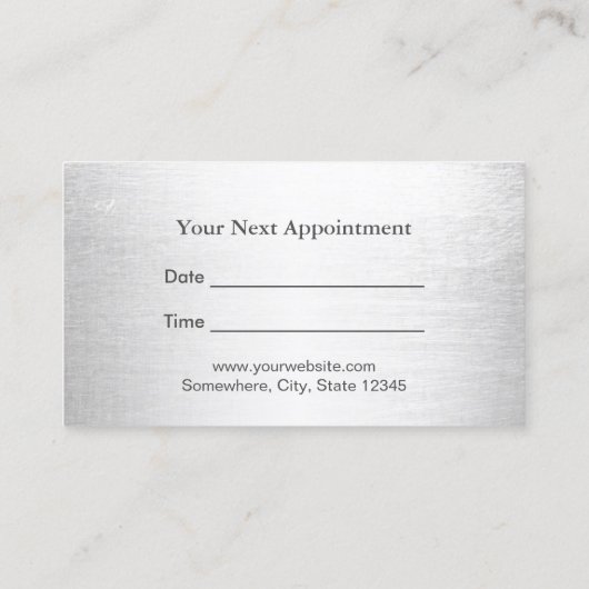 美容師エレガント銀サロンアポイントメント 予約カード (裏面)