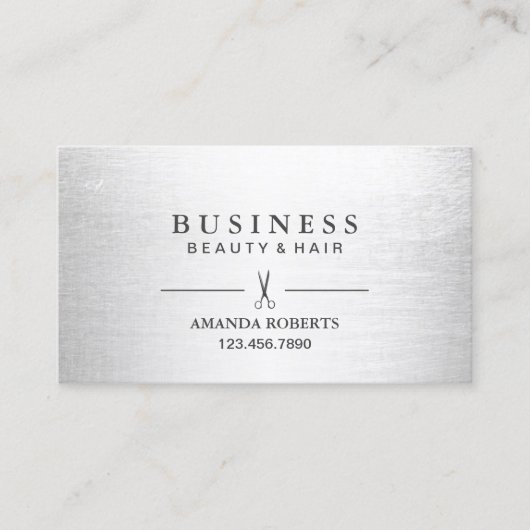 美容師エレガント銀サロンアポイントメント 予約カード (正面)