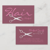 美容師エレガント銅バラ背景 名刺 (正面/裏面)