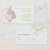 美容師オーガニックアポイントメント名刺 予約カード (正面/裏面)