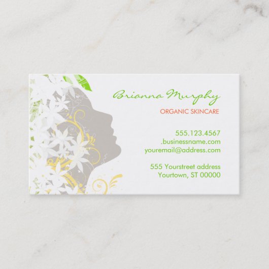 美容師オーガニックアポイントメント名刺 予約カード (正面)