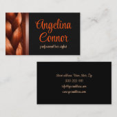 美容師オーバーンブライドシンプルブラックカード 名刺 (正面/裏面)