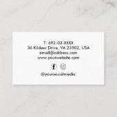 美容師カスタムはさみスクリプト理容師ホワイト 名刺 (裏面)