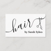 美容師カスタムはさみスクリプト理容師ホワイト 名刺 (正面)
