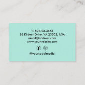 美容師カスタムシザーカリグラフィミントグリーン 名刺 (裏面)