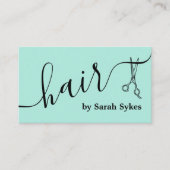 美容師カスタムシザーカリグラフィミントグリーン 名刺 (正面)