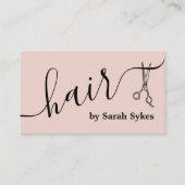 美容師カスタムシザーカリフ赤面ピンク 名刺 (正面)